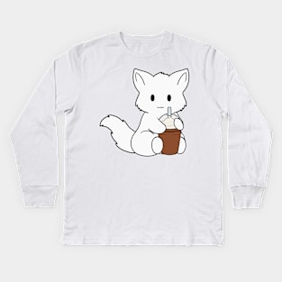 White Fox Ice Coffee Kids Long Sleeve T-Shirt